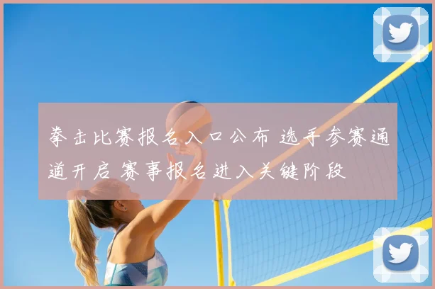 拳击比赛报名入口公布 选手参赛通道开启 赛事报名进入关键阶段